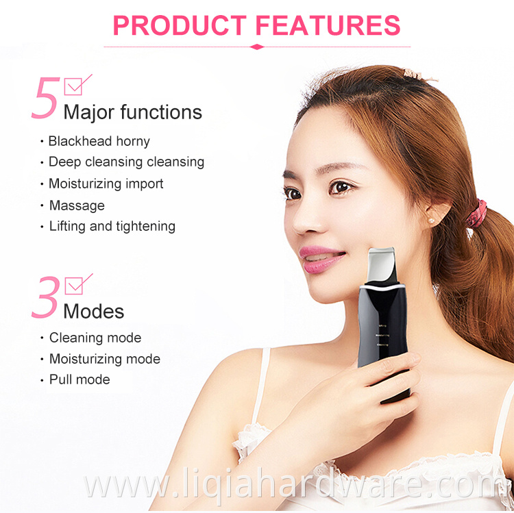 Yumely Skin Scrubber Face Spatula Blackhead Remover Pore Cleaner Ultrasonic Skin Scrubber Spatula